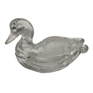 Hand Cut Led Crystal Duck Covered Dish, Made in West Germany Crystal Clear Ind.